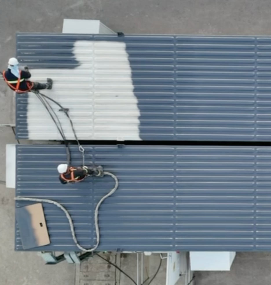 Panel kaplama uygulaması ile çatı ve cephe poliüretan izolasyon sistemi